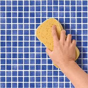 7. Lastly, clean the surface with a damp sponge and then with a dry cloth.